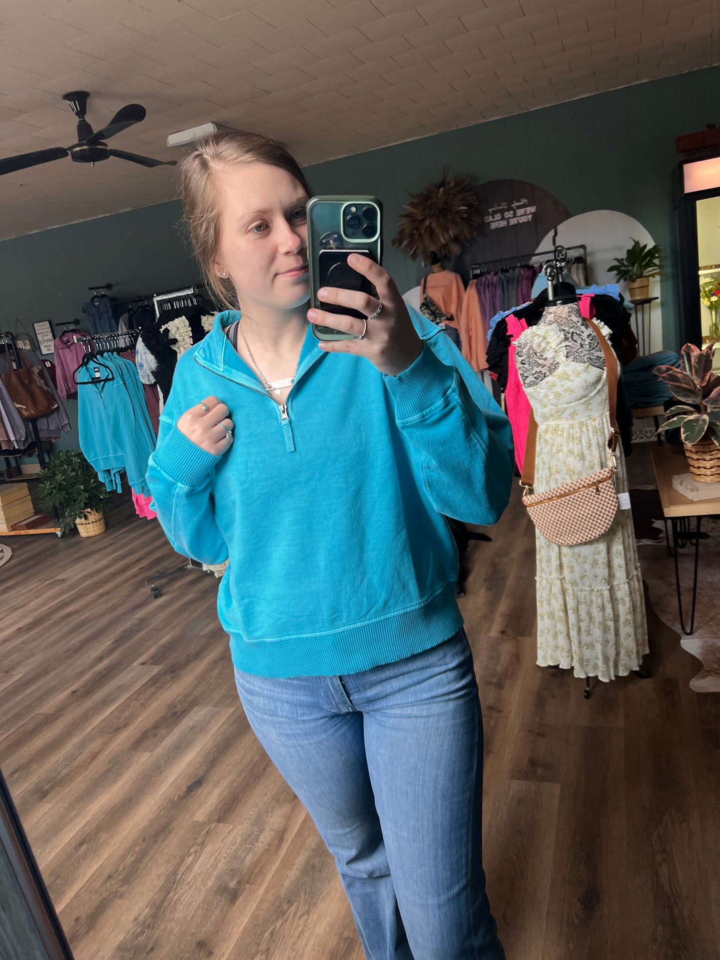 Easy Going 1/4 Zip - Ice Blue