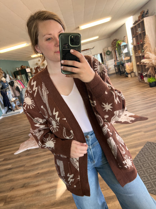 Desert Drift Cardigan - Chocolate Brown