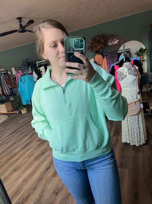 Just How You Like It 1/4 Zip - Mint