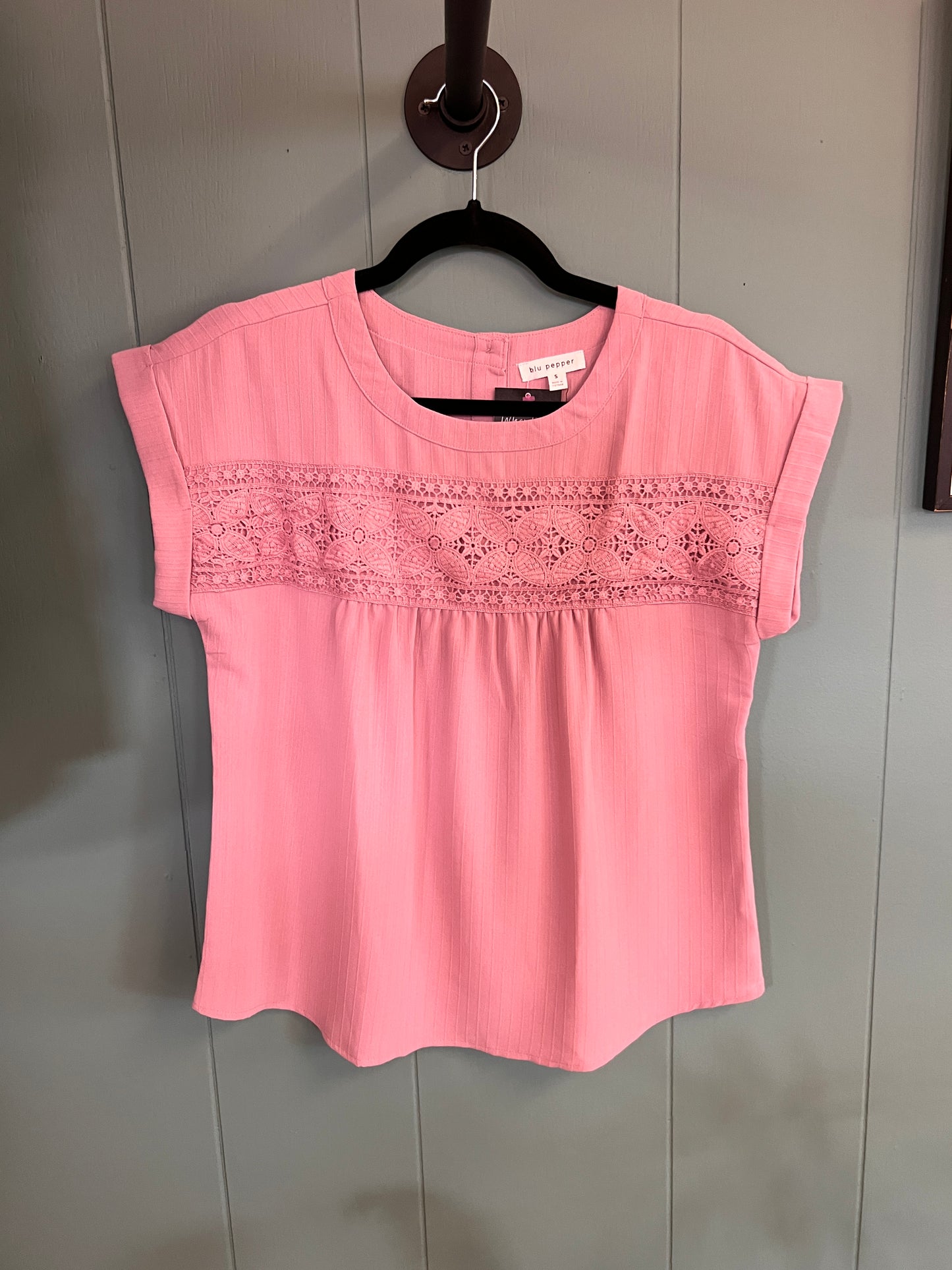 Light Pink Button Back Detail Top!