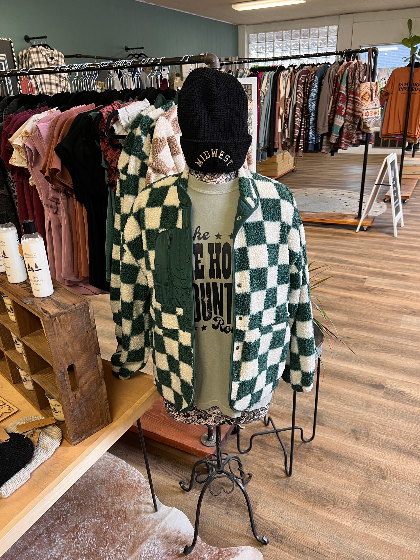 Green & White Checkered Jacket