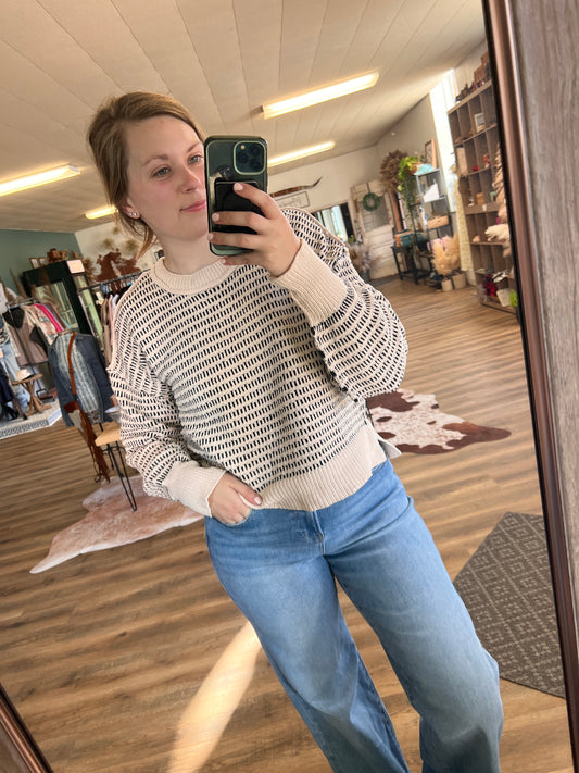 Golden Girl Sweater - Black & Cream