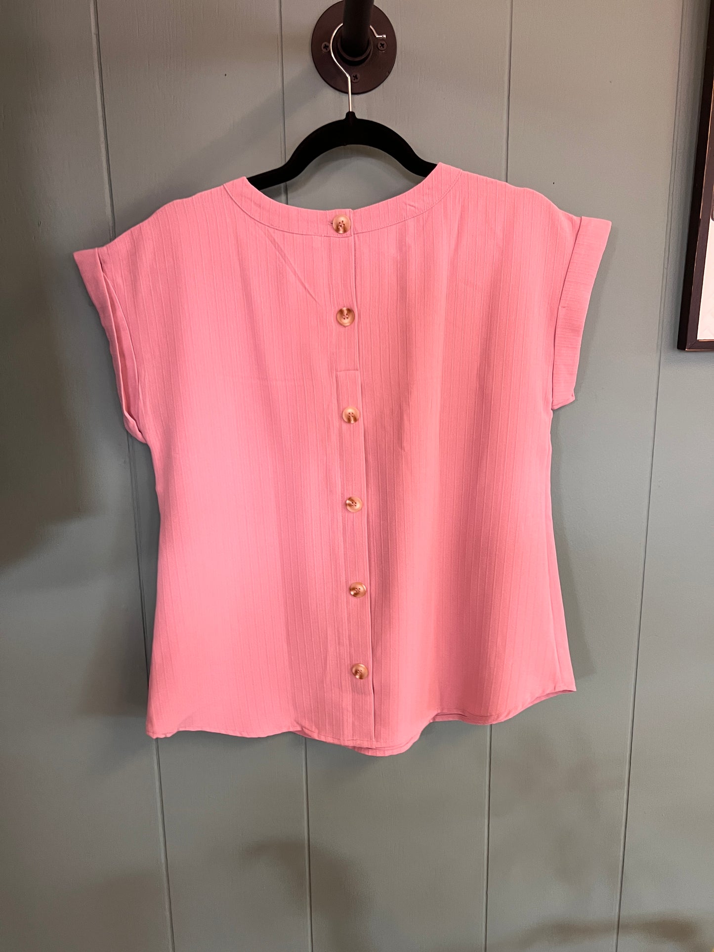 Light Pink Button Back Detail Top!