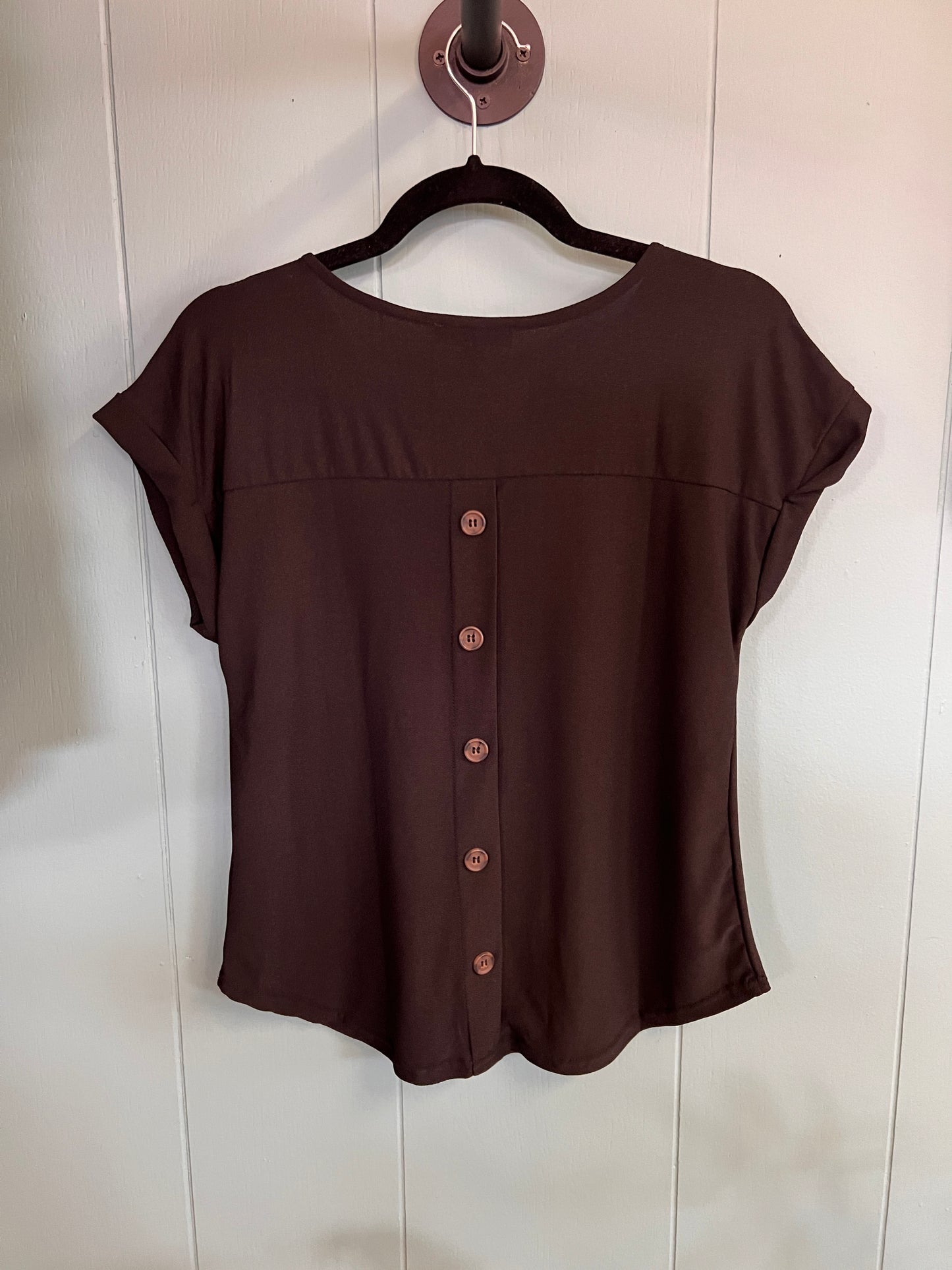 Black Button Back Detail Shirt!