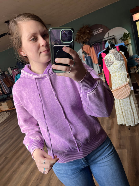 How You Like It Cropped Hoodie - Violet