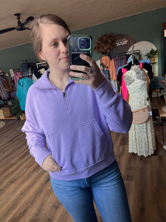 Just How You Like It 1/4 Zip - Lavender