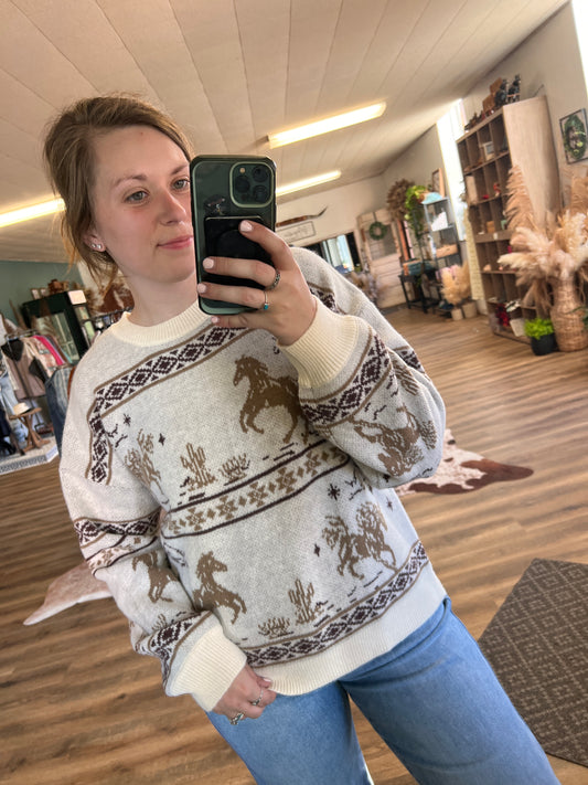 Dusty Trail Sweater - Natural