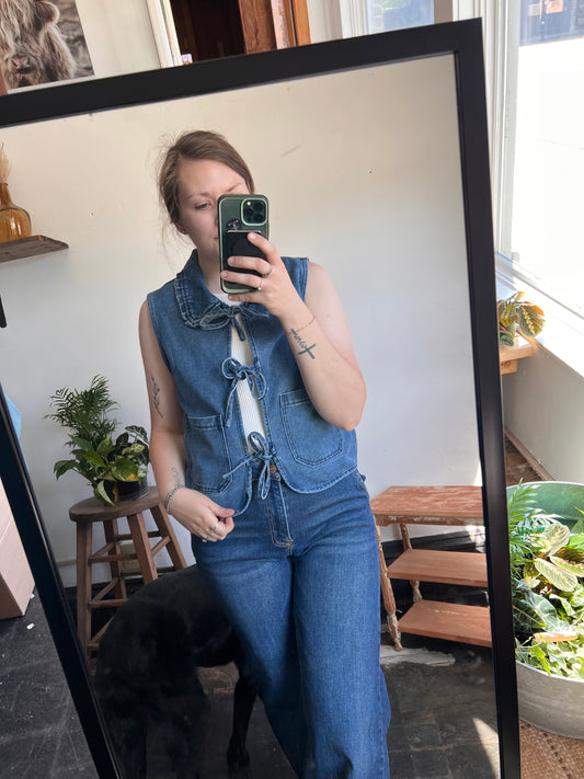 Wild West Tie Denim Vest