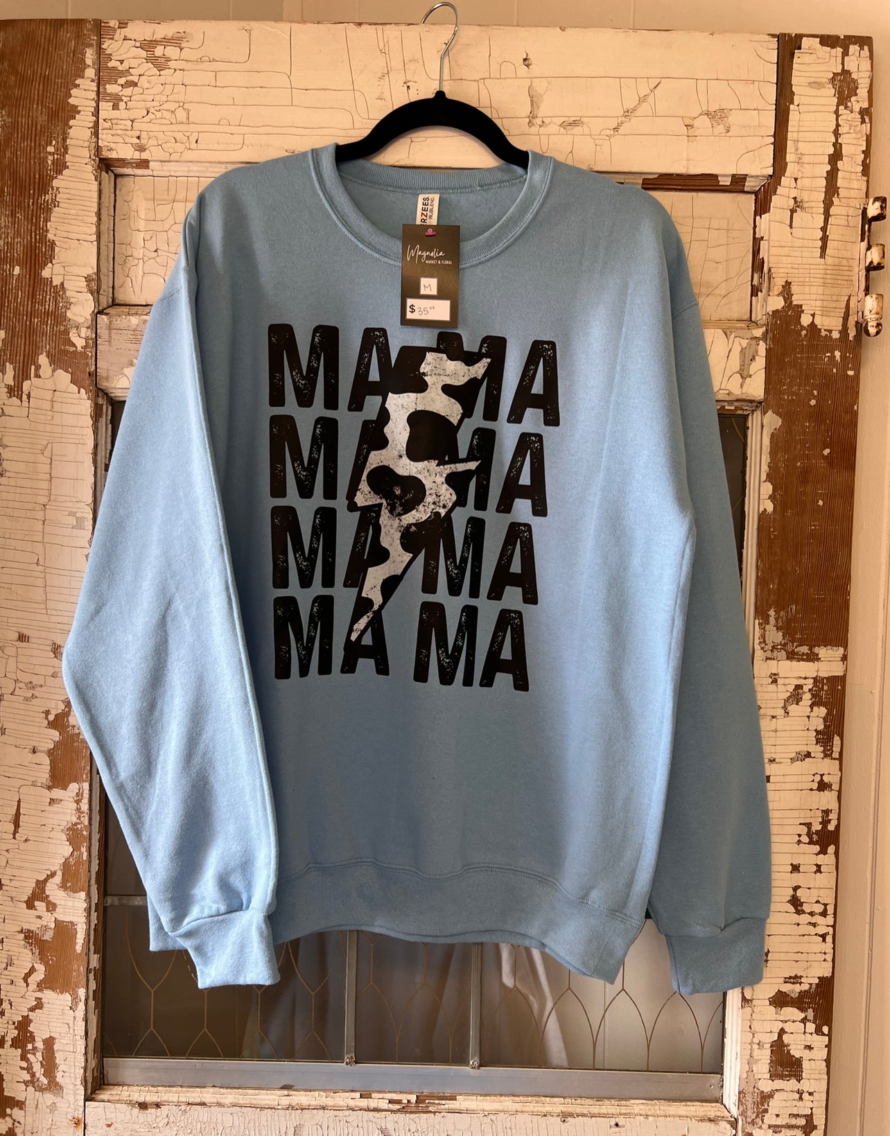 Cow Print Mama Crewneck